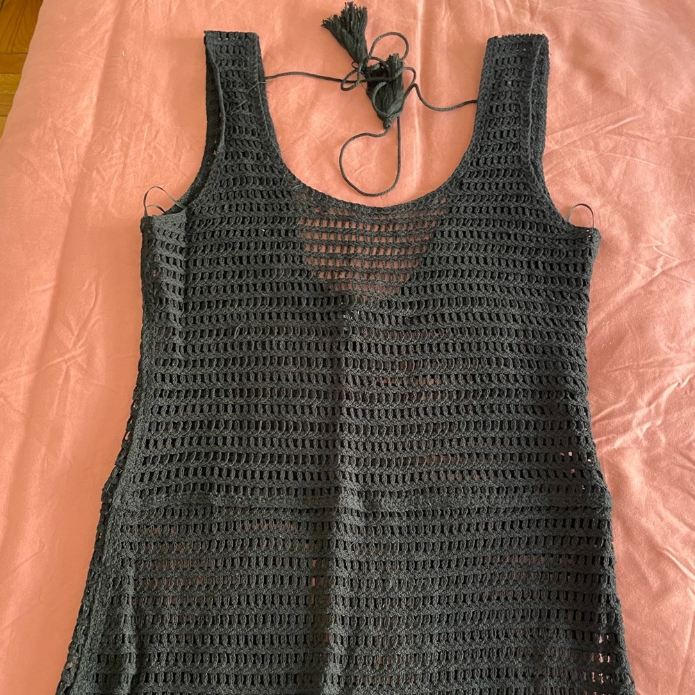 Never worn Vici black crochet beach dress